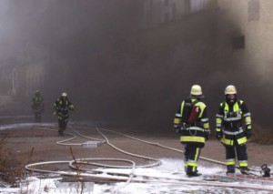 My first interior attack at the Dachau Fire Department: a fire in the basement of a factory (Picture: KFV Dachau)