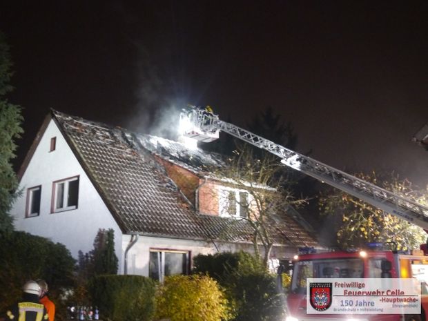 Dachstuhlbrand Drehleiter Celle