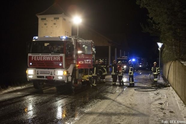 Garagenbrand Krems Feuer