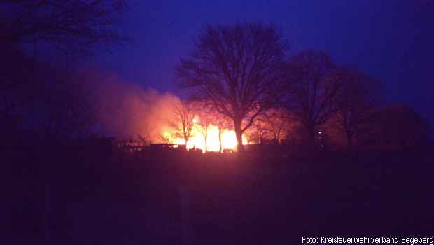 Großbrand Stohlager Großfeuer