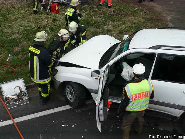 Verkehrsunfall Rettungsplattform Feuerwehr