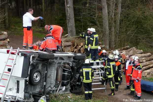 Verkehrsunfall Rettungsplattform Feuerwehr