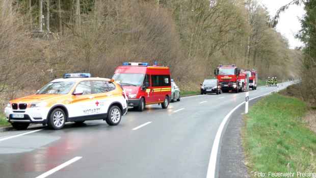 Verkehrsunfall Rettungsplattform Feuerwehr